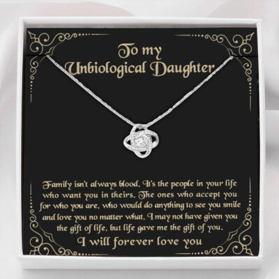 Stepdaughter Necklace, To My Unbiological Daughter Necklace Gift Bonus Daughter Stepdaughter