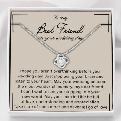 Best Friend Necklace Gift To Bride, From Maid Of Honor, BFF Gift On Her Wedding Day