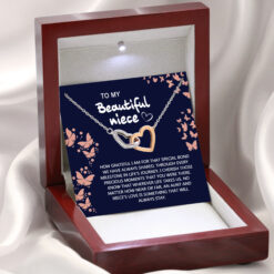 Interlocking Hearts Necklace, Message Card, Luxury Box