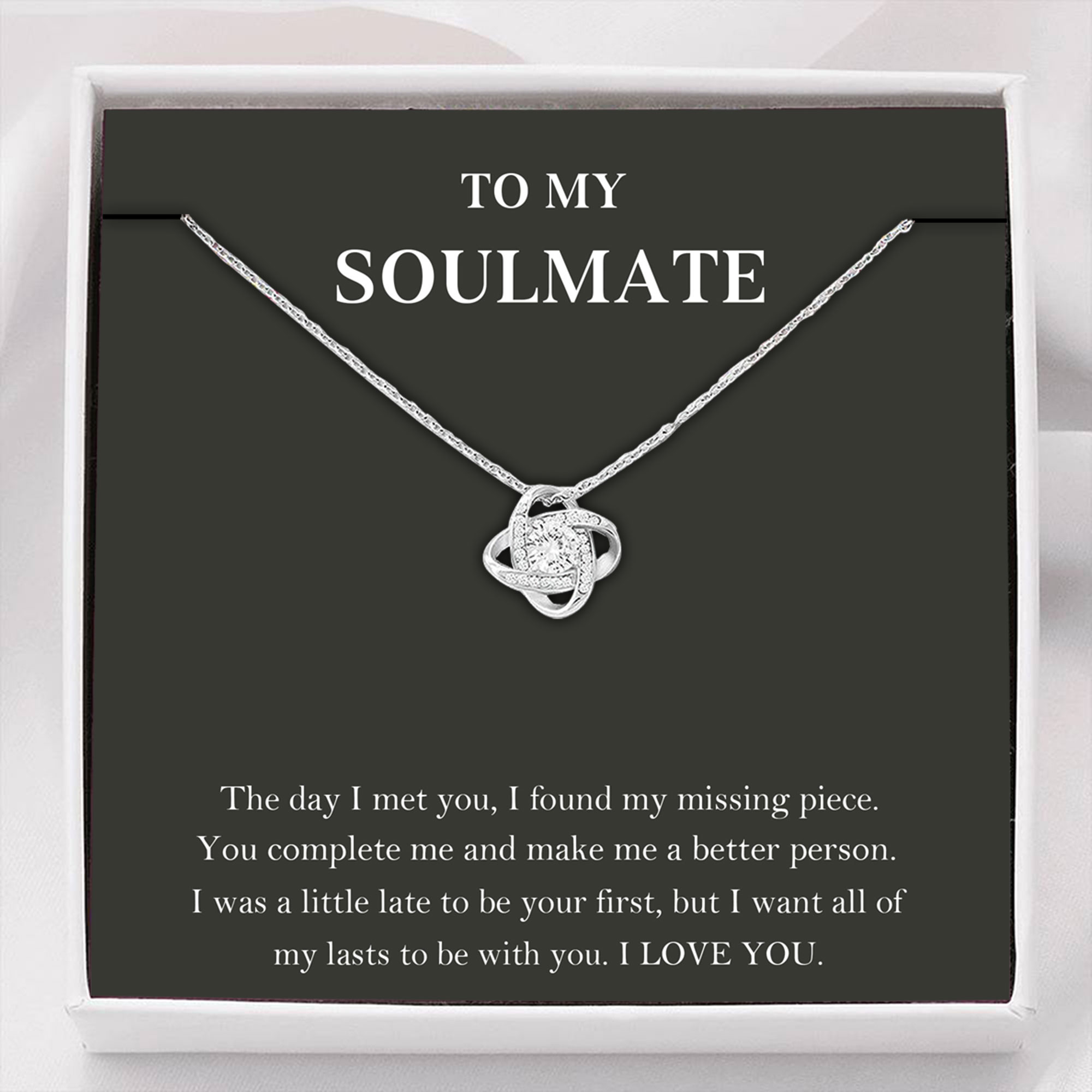Girlfriend Necklace, Wife Necklace, To My Soulmate Necklace, You Complete Me, Gift For Wife, Girlfriend, Fiance, Future Wife