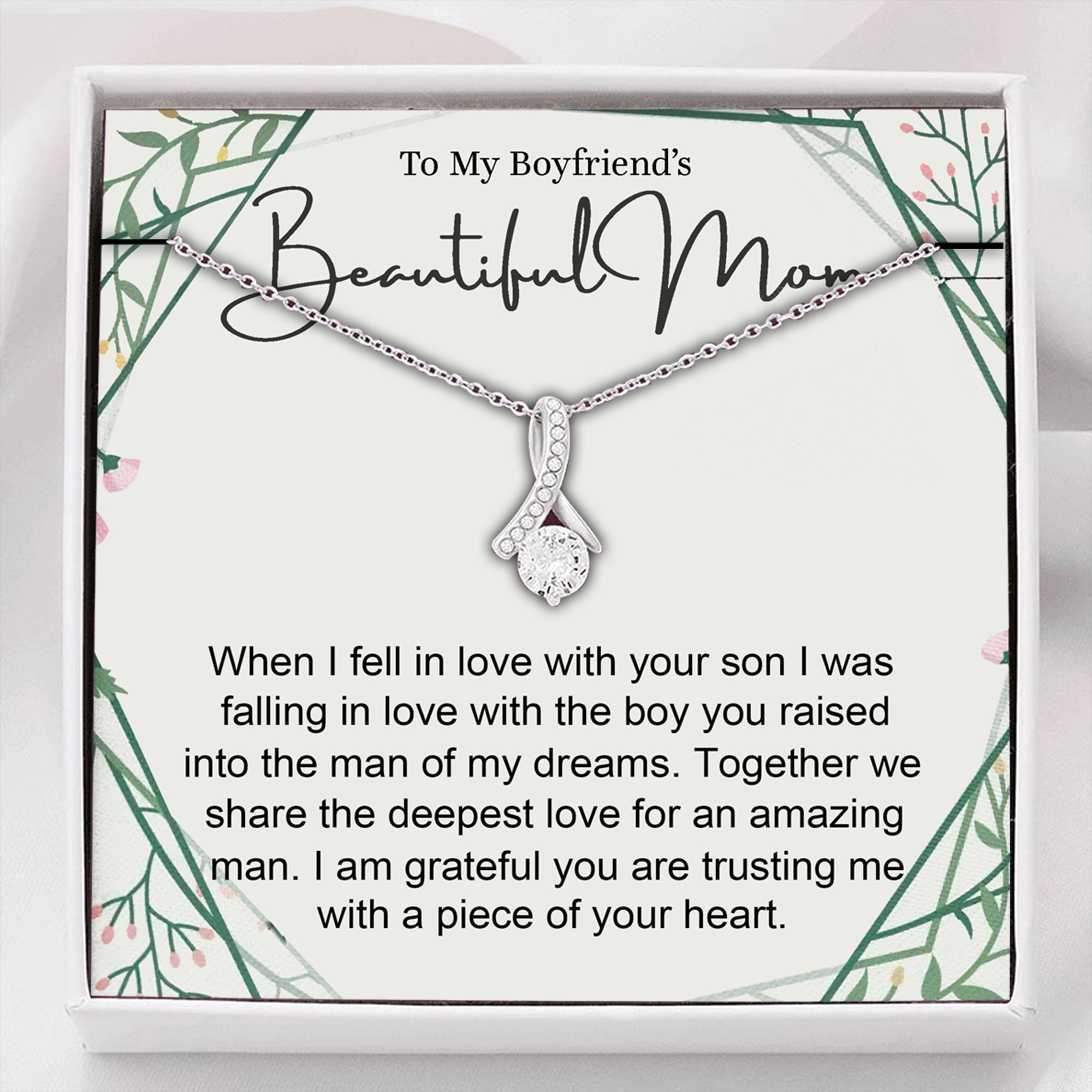 Boyfriend's Mom Necklace, Gift For Boyfriend's Mom, To My Boyfriends Mom Necklace