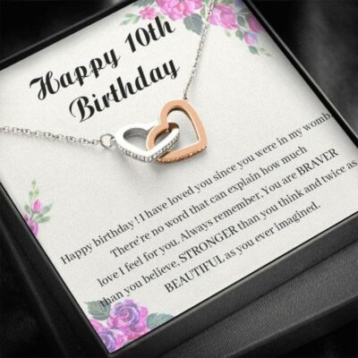 Daughter Necklace, Niece Necklace, 10th Birthday Necklace, 10 Year Old Girl BirthdayGift, Tenth Birthday