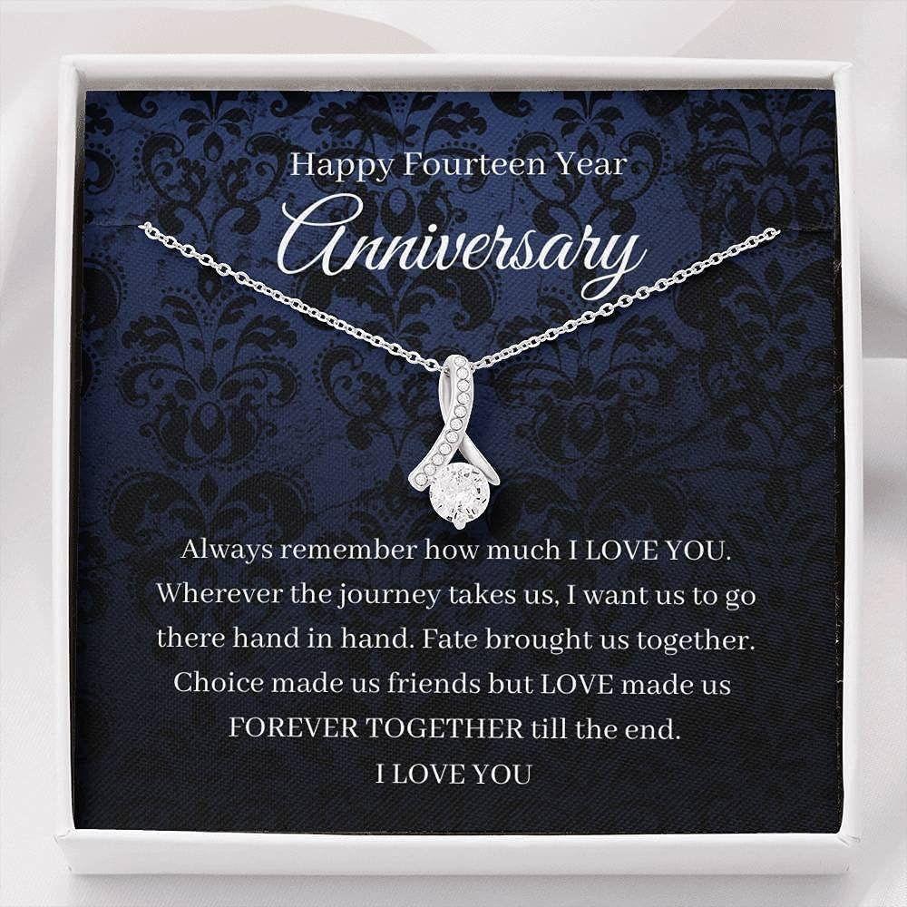 Wife Necklace, 14th Wedding Anniversary Necklace Gift For Wife Gold Anniversary