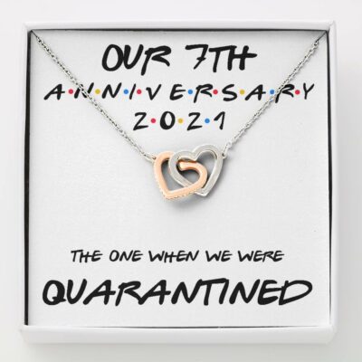 Wife Necklace, 7th Anniversary Necklace Gift For Wife – Our 7th Annivesary 2021 Quarantined