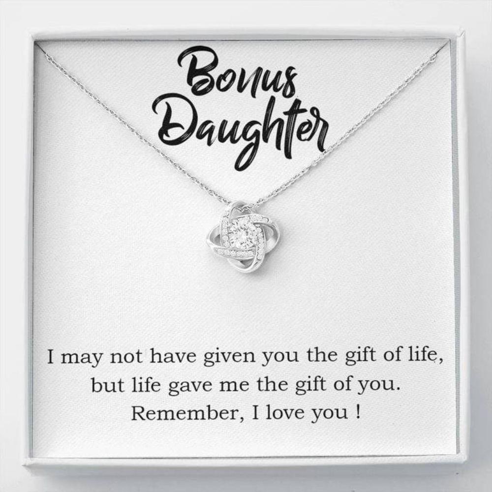 Daughter Necklace, Bonus Daughter The Gift Of You Love Knot Necklace Gift