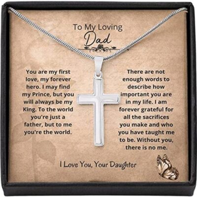 Dad Necklace, Dad Gift From Daughter – You’re The World Necklace, Father Daughter Necklace