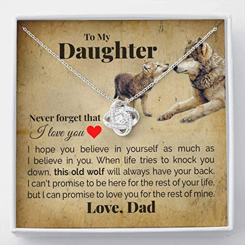 Daughter Necklace, Daughter Gift From Dad. To My Daughter "This Old Wolf" Necklace. Gift For Daughter