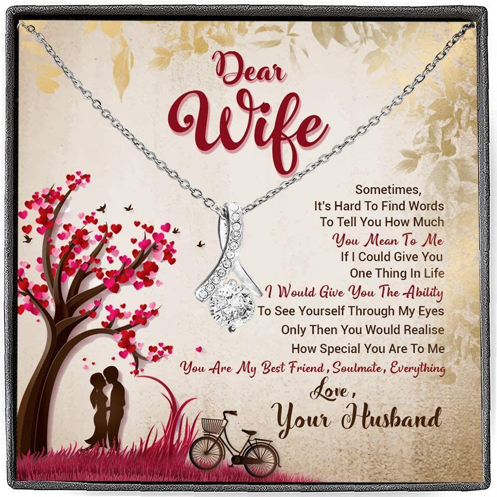 Wife Necklace, Dear Wife Necklace Gift, You Are My Everything Necklace