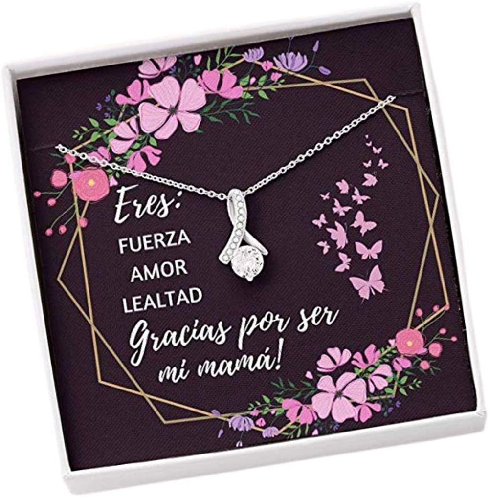 Mom Necklace, Gracias Por Ser Mi Mama Necklace Gift. Surprise Gift For Mom Mama Or Mother