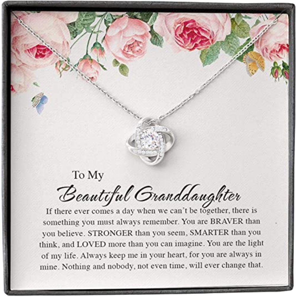 Granddaughter Necklace, Granddaughter Gifts, Beautiful Remember Brave Strong Smart Loved Light