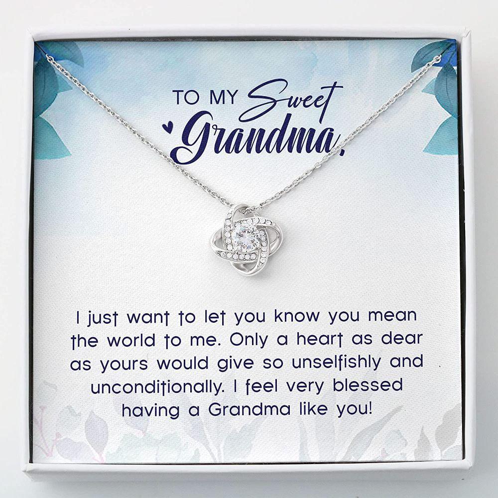 Grandmother Necklace, Grandma - Sweet Grandma Gift Grandma Gift - Love Knot