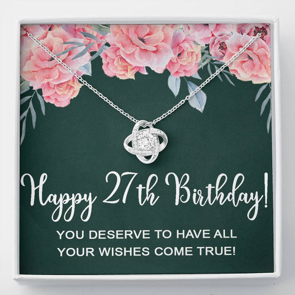 Wife Necklace, Happy 27th Birthday Necklace Gifts For Women Wife, 27 Years Old Necklace For Her