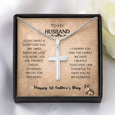 Husband Necklace, Husband 1st Father’s Day Necklace Gift- Great Dad Necklace, Gift For Husband