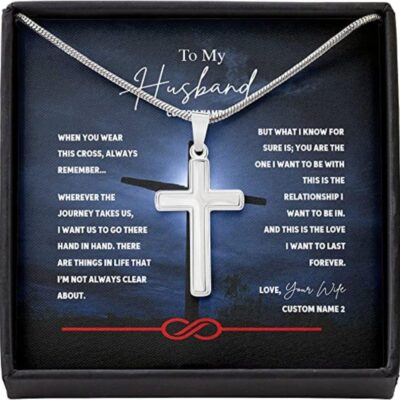 Husband Necklace Gift From Wife Journey Hand Last Forever Necklace