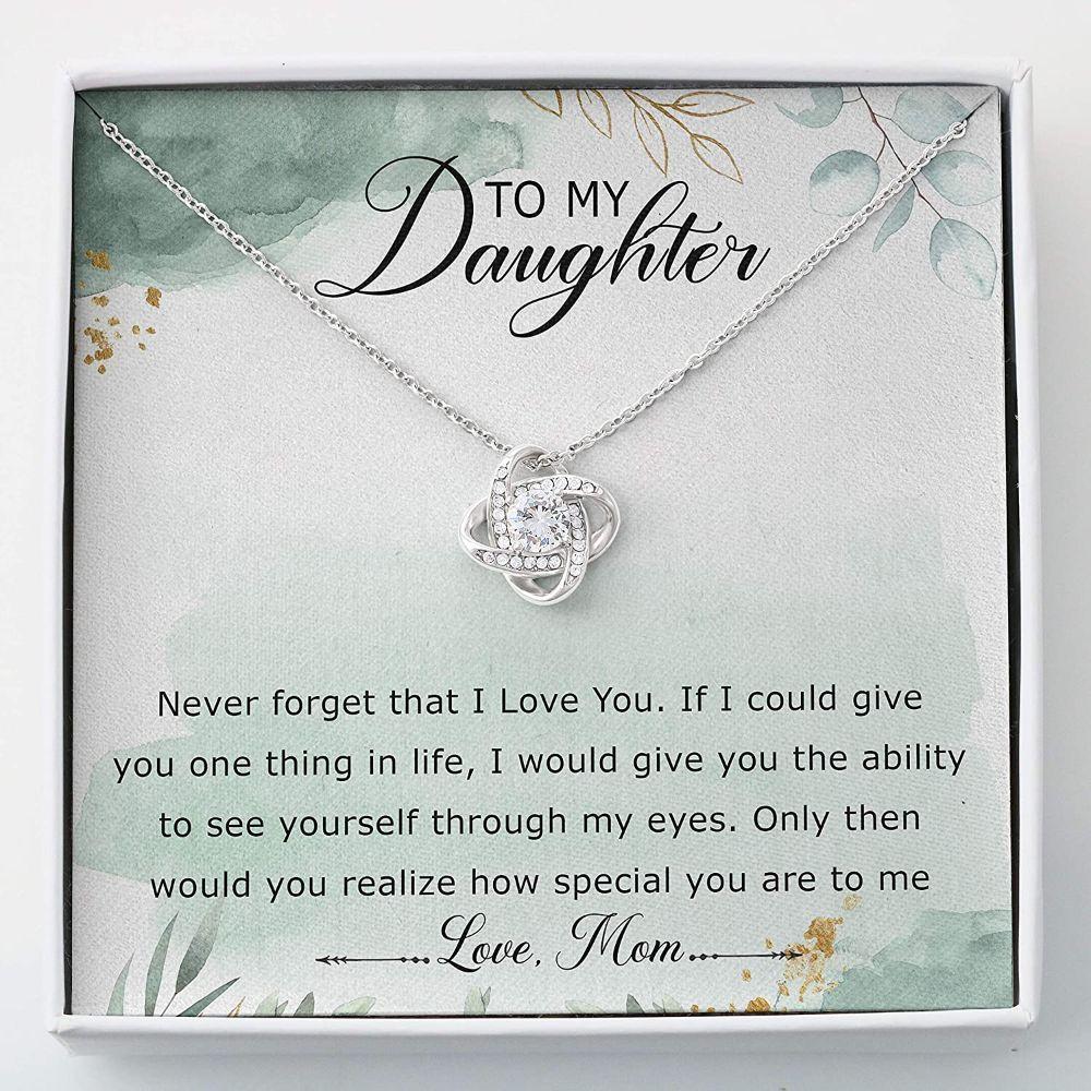 Daughter Necklace, Love Knot Necklace Gifts For Daughter From Mom