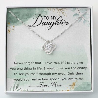 Daughter Necklace, Love Knot Necklace Mom To Daughter Necklace Gifts For Daughter