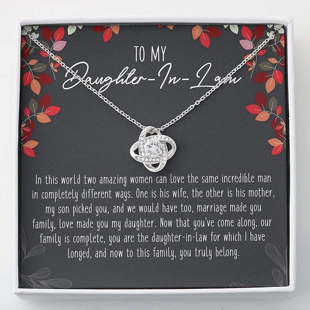 Daughter-in-law Necklace, Love Knots Necklace To My Daughter-in-Law Necklace Gifts
