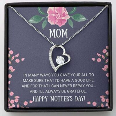 Mom Necklace – Always Be Grateful – Gift For Mom, Mother Daughter Necklace