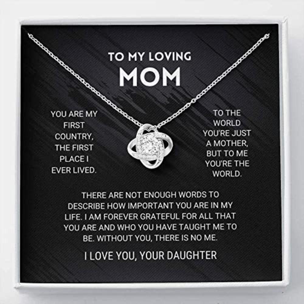 Mom Necklace Gift- You're The World Necklace, Mom Gift From Daughter, Mother Daughter Necklace