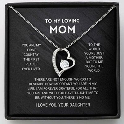 Mom Necklace Gift – You’re The World Necklace, Mother Daughter Necklace