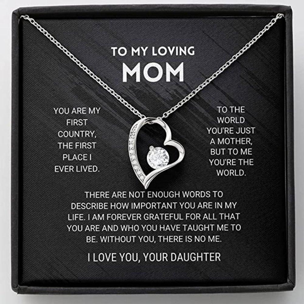 Mom Necklace Gift - You're The World Necklace, Mother Daughter Necklace