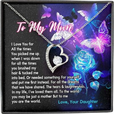 Daughter Necklace, Mother Daughter Necklace, Presents For Mom Gifts, World Butterfly Rose