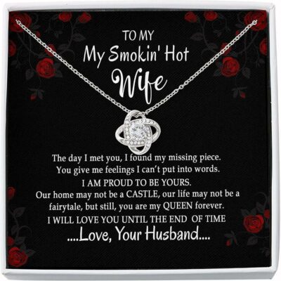 Wife Necklace, Necklace For Wife – To My Smokin Hot Wife My Missing Piece Gift From Husband