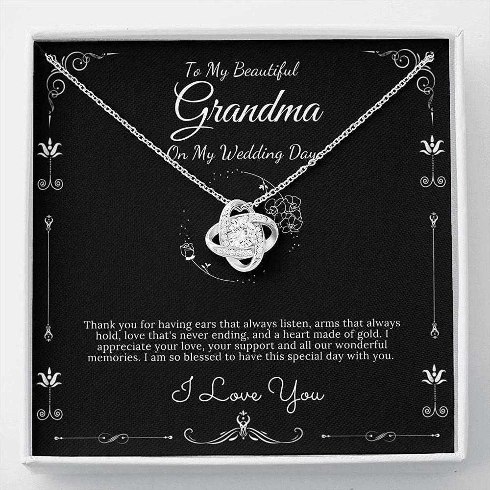Grandmother Necklace, Necklace Gift For Grandma On My Wedding, Grandmother Of The Bride
