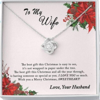 Wife Necklace, Necklace Gift For Wife From Husband, First Married Christmas Gift