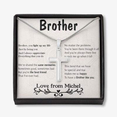 Brother Necklace, Personalized Necklace Gift For Brother, Gift For Brother From Sister, Teenage Brother, Custom Name