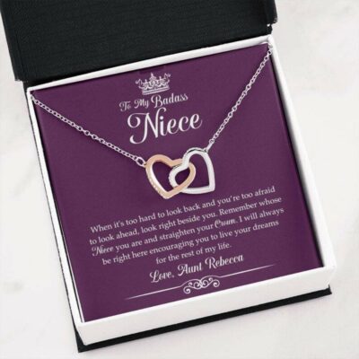 Niece Necklace, Personalized Necklace My Badass Niece – Niece Gift From Aunt, Graduation Gifts Custom Name