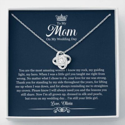 Mom Necklace, Personalized Necklace To My Mom On My Wedding Day – Gift For Mother Of The Bride Custom Name