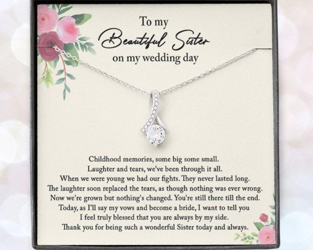REAL Silver Thank You Maid Of Honour Infinity Necklace Gift Jewellery FREE Post 