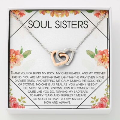 Sister Necklace, Soul sisters necklace gift: best friend gift long distance, friends forever