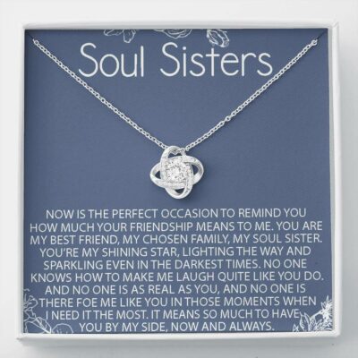 Sister Necklace, Soul sisters necklace gift: bff necklace, best friend gift long distance