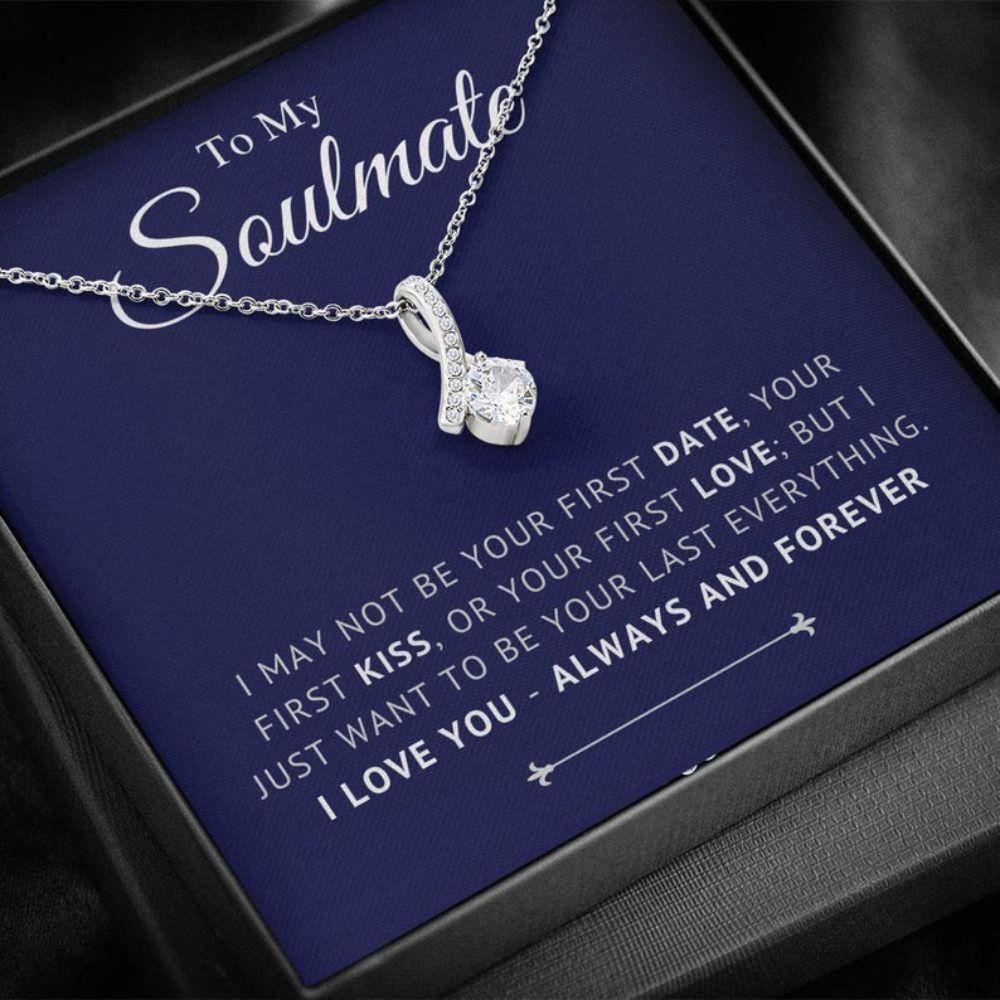 Soulmate Necklace, Gift For Girlfriend Wife Fiancee, Engagement Gift Necklace