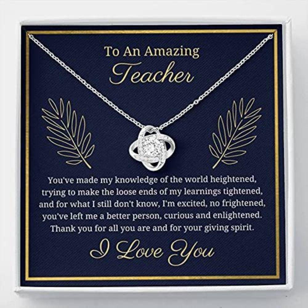 To An Amazing Teacher Necklace Gift - Thank You For All You Are And For Your Giving Spirit
