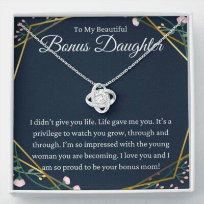 Stepdaughter Necklace, To My Beautiful Bonus Daughter Necklace, Stepdaughter Gift From Bonus Mom