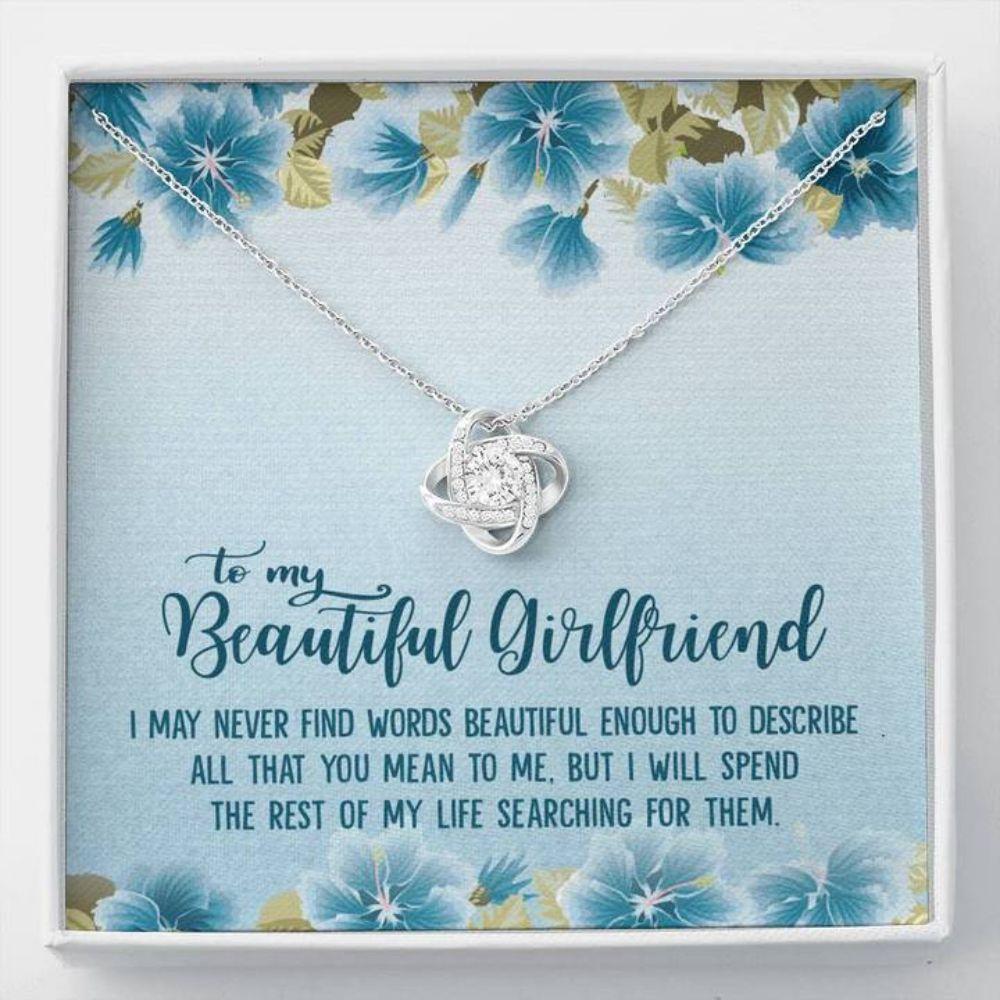Girlfriend Necklace, To My Beautiful Girlfriend Necklace - Never Find The Words
