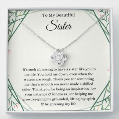 Sister Necklace, To My Beautiful Sister Necklace, Birthday Christmas Gift For Little Sister Big Sister