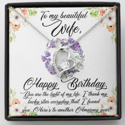 Wife Necklace, To my beautiful wife necklace gift – the light of my life gift from husband