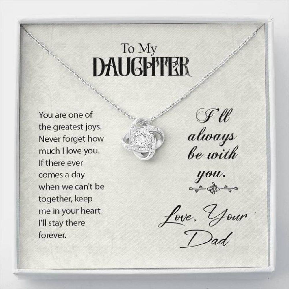 Daughter Necklace, To My Daughter "Greatest Joys" Love Knot Necklace Gift From Dad Mom