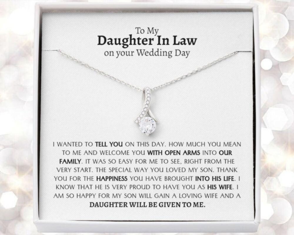 Daughter Necklace Daughter In Law Necklace To My Daughter In Law On Wedding Day Necklace T 8494