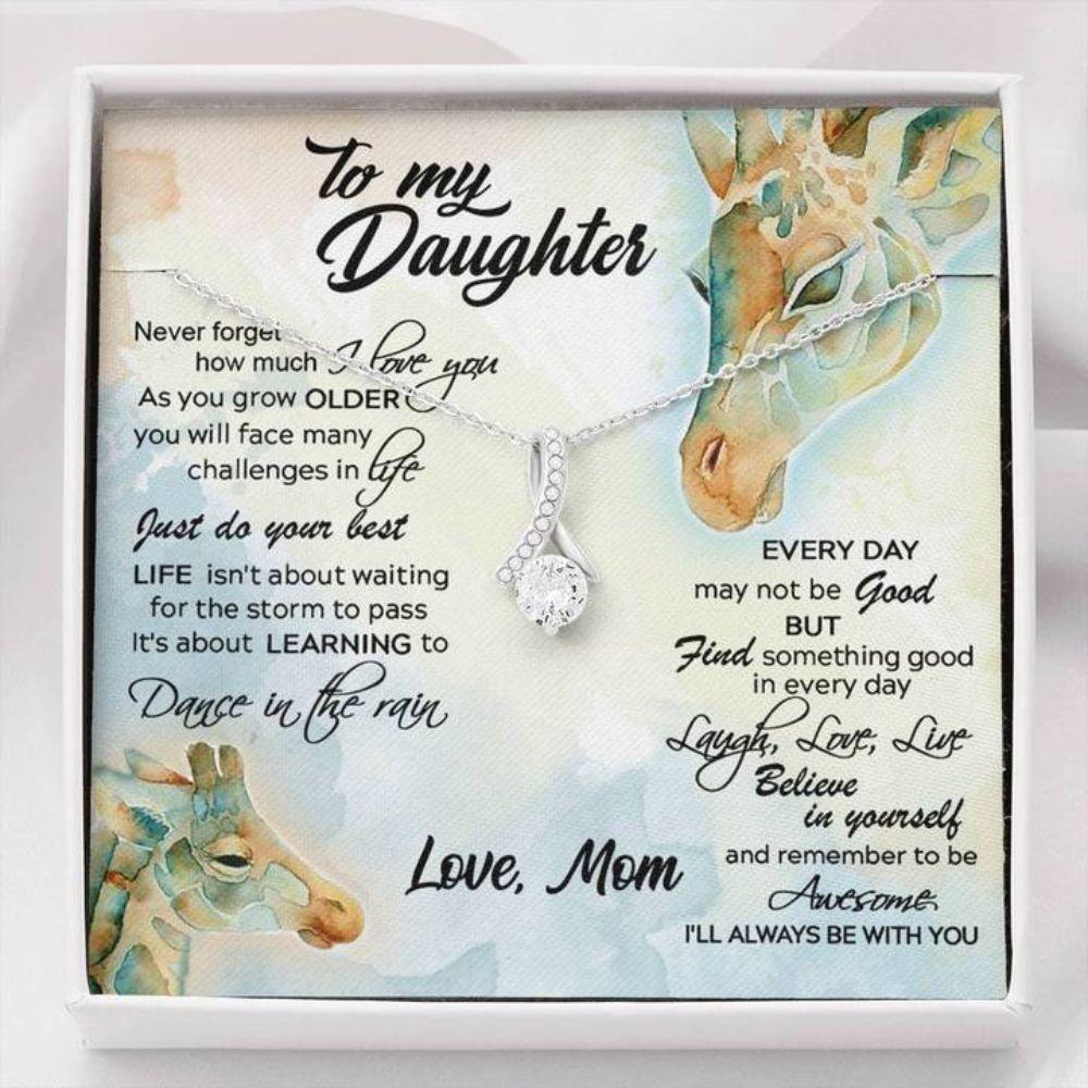 Daughter Necklace, To My Daughter Necklace - Dance In The Rain - Gift For Daughter From Mom Giraffe