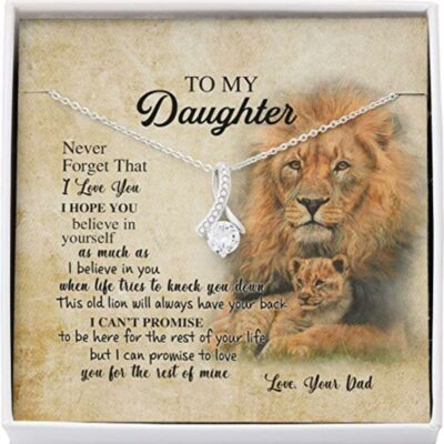 Daughter Necklace, To My Daughter Necklace Gift From Dad Old – Lion Your Back Believe Rest Of Mine