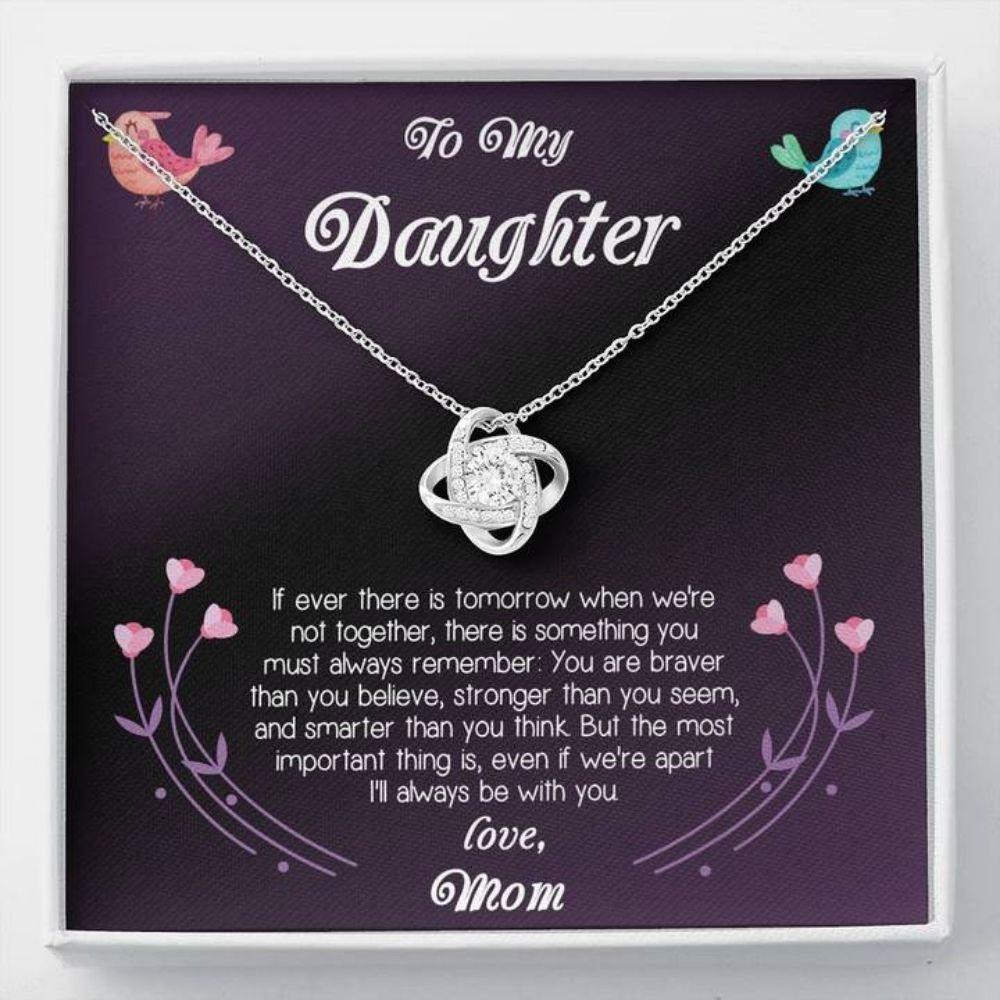 Daughter Necklace, To My Daughter Necklace Gift From Mom "Apart" Love Knot Necklace