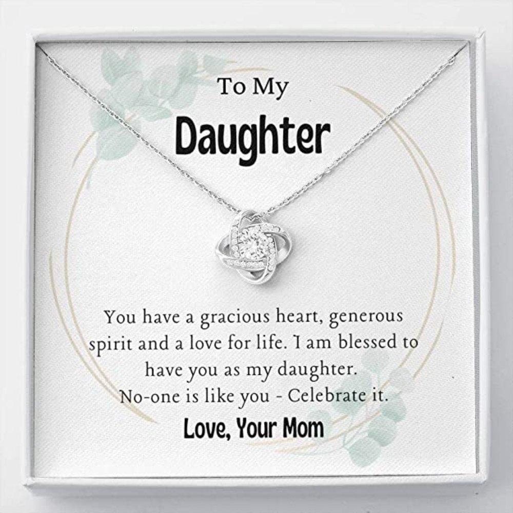 Daughter Necklace, To my daughter necklace gift - gracious heart - necklace gift heartwarming message