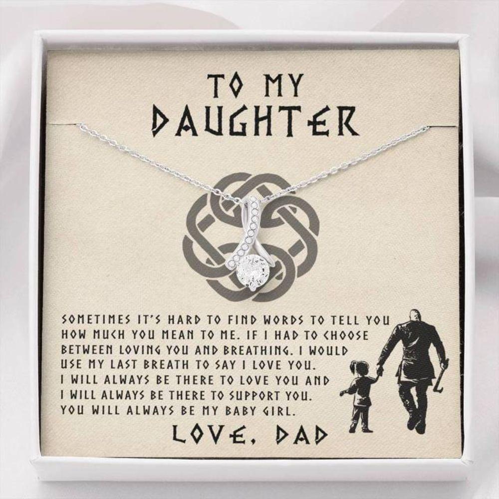 Daughter Necklace, To My Daughter Necklace Gift - Last Breath - Viking Dad