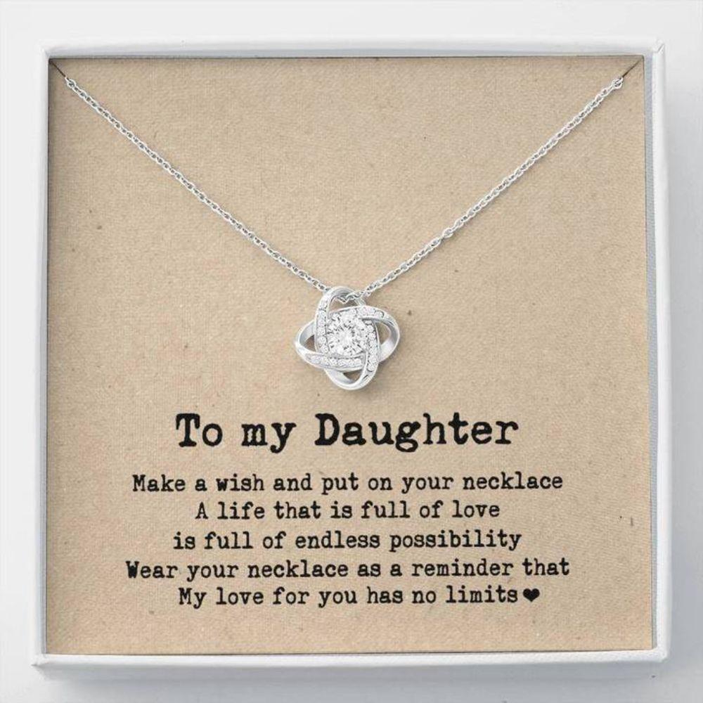Daughter Necklace, To My Daughter Necklace Gift - My Love For You Has No Limits