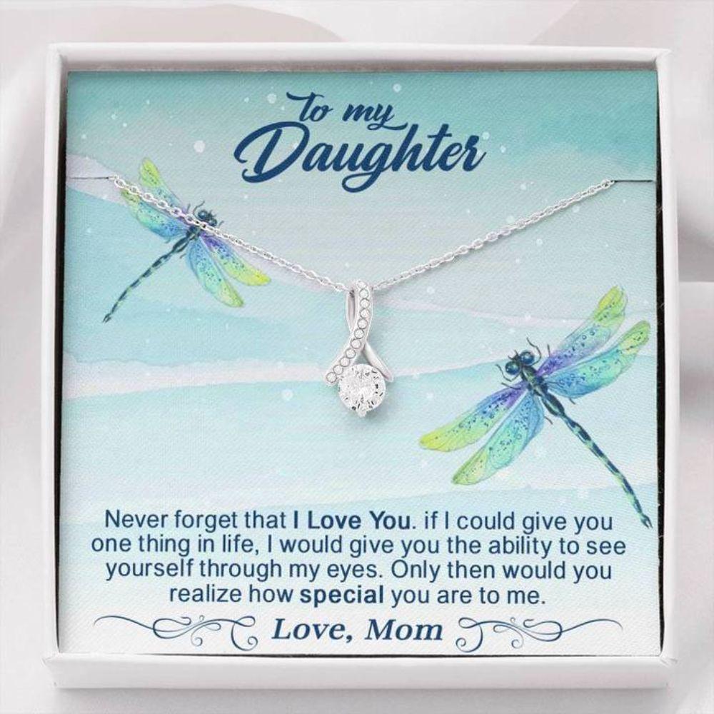 Daughter Necklace, To My Daughter Necklace Gift - Never Forget That I Love You